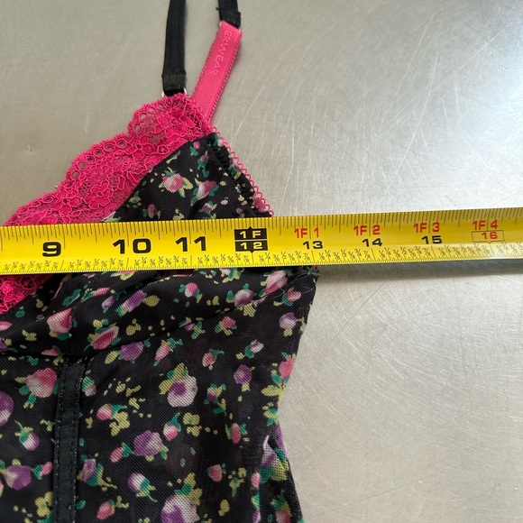 Dolce & Gabbana Vintage Black Floral mesh lace cami top bustier corset top S - Picture 9 of 14